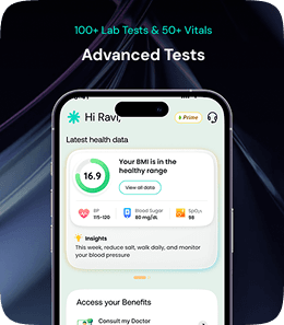 Blood test parameters and health metrics dashboard